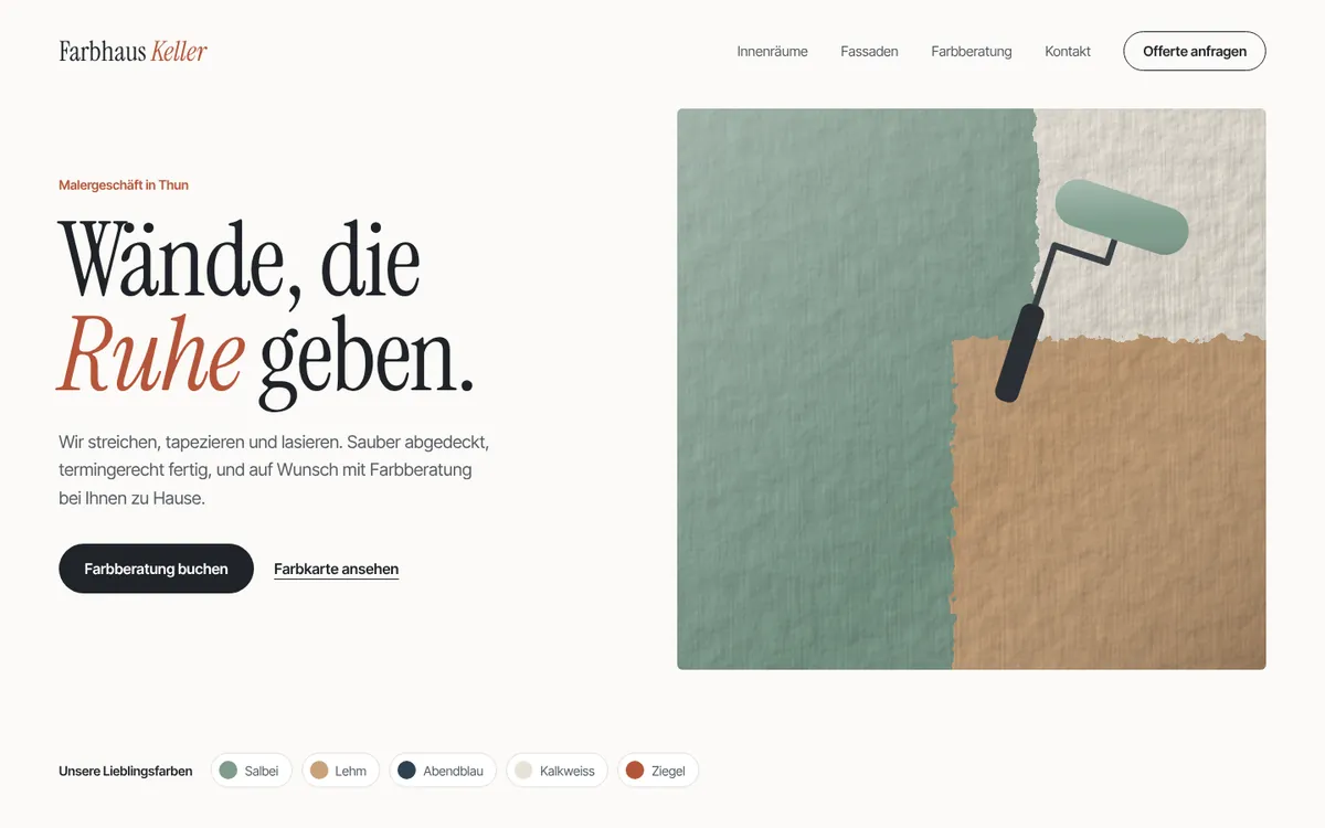 Beispiel-Design für ein Malergeschäft
